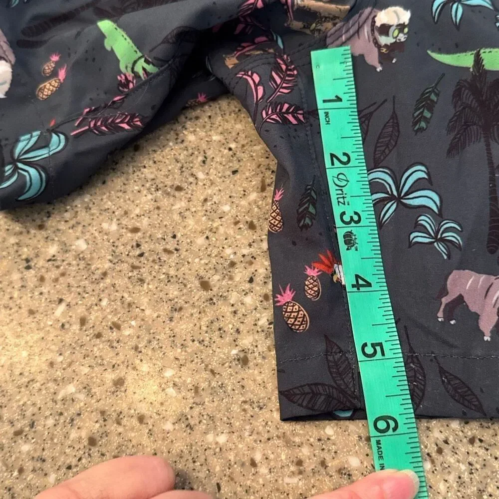 BALLS BEACHWEAR Sunglass Animal Print Swim Trunks Large